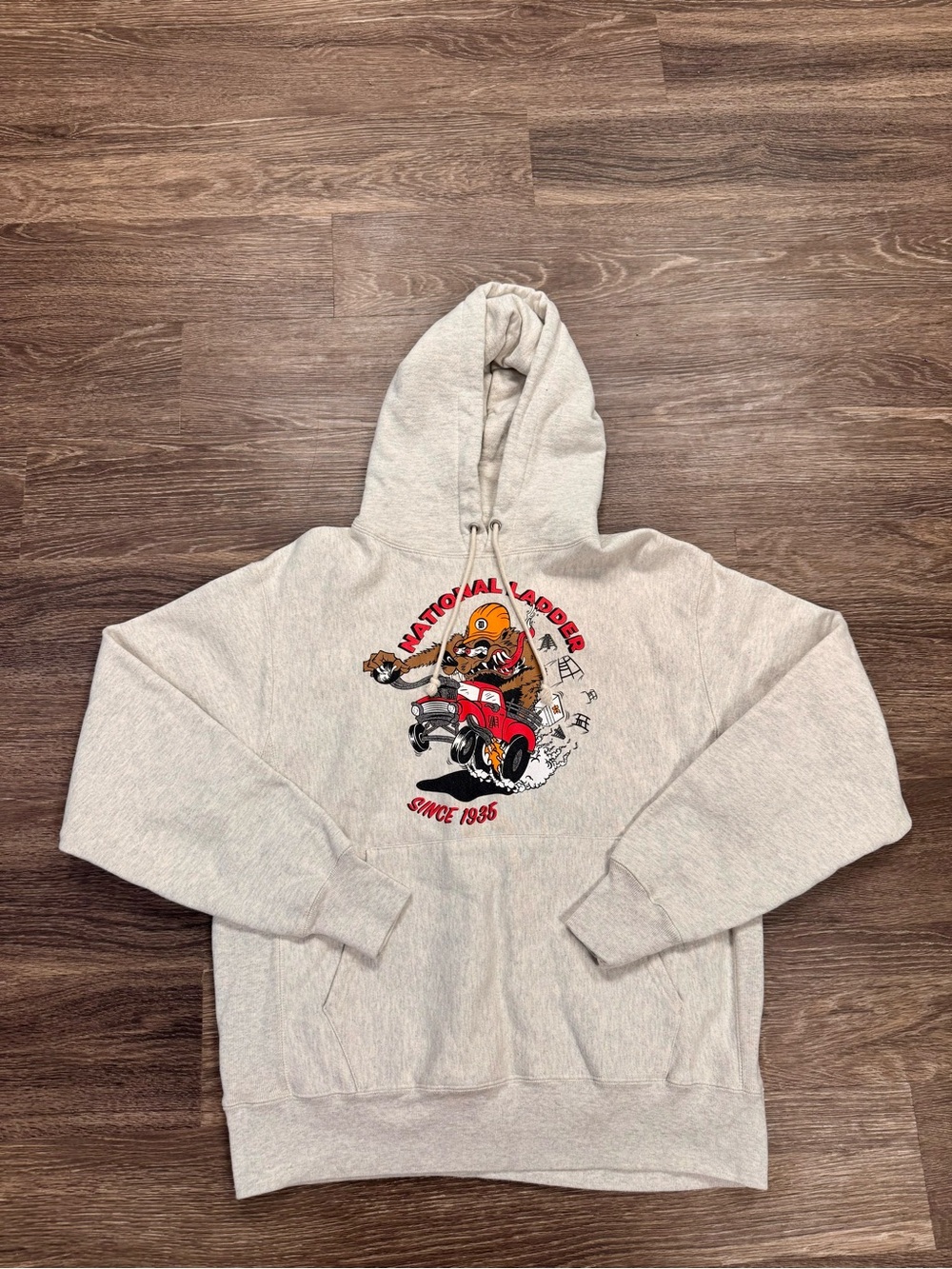 Champion Reverse Weave National Ladder Graphic Hoodie Large Workwear USA